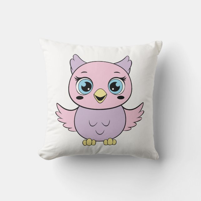 Cute tecknad uggla kudde (Framsida)