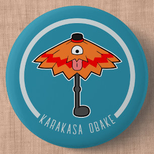 Cute Tecknad Umbrella Ghost Japanska Yokai Knapp