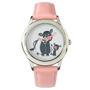 Cute Tecknad under Galloway Cow och Calf Watch Armbandsur