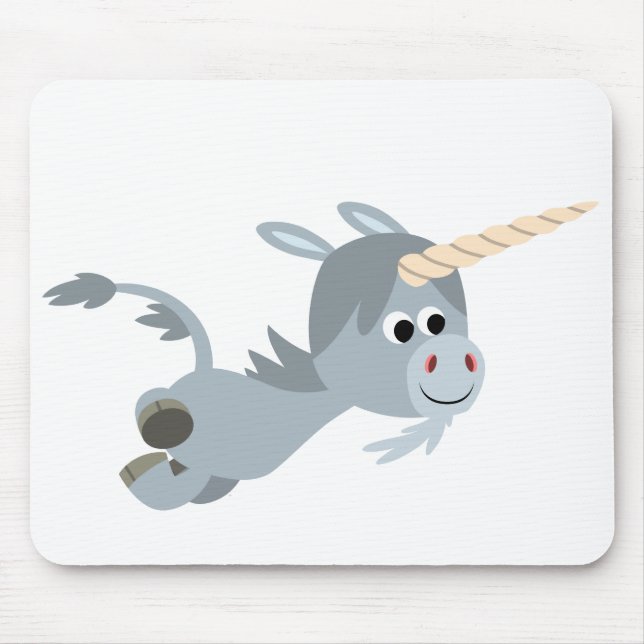 Cute Tecknad Unicorn i en snabb Mousepad Musmatta (Framsidan)