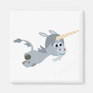 Cute Tecknad Unicorn i ett snabbt magnet