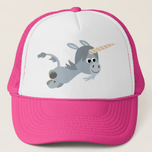 Cute Tecknad Unicorn i ett snabbt tempo Truckerkeps