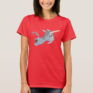 Cute Tecknad Unicorn in a rapid Women T-Shirt