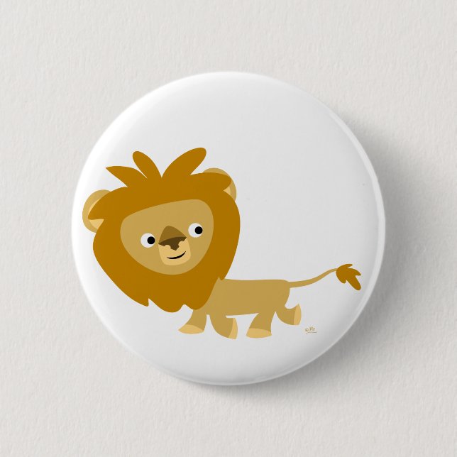 Cute Tecknad Walking Lejon Button Badge Knapp (Framsida)