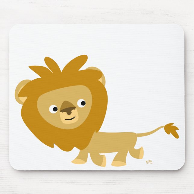 Cute Tecknad Walking Lejon Mousepad Musmatta (Framsidan)