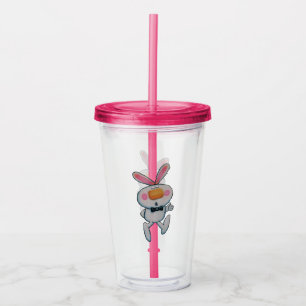 Cute Tecknad White Bunny Thumbs Up-registrering Take Away Mugg