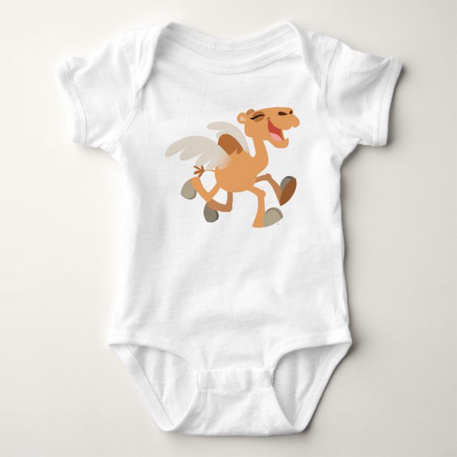 Cute Tecknad Winged-Camel Baby Tee (Framsida)