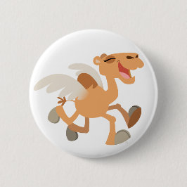 Cute Tecknad Winged-Camel Button Badge Knapp