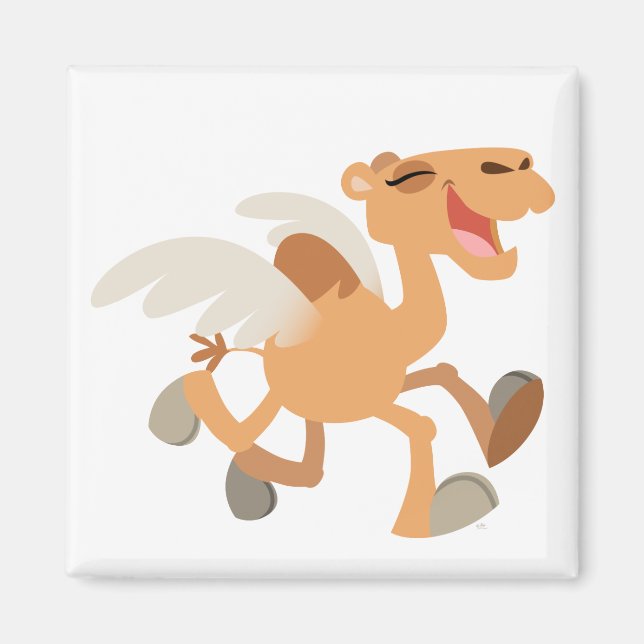 Cute Tecknad Winged-Camel Magnet (Framsidan)