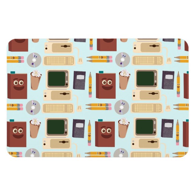 Cute Tecknad Write Verktyg lyxmegaportet Magnet (Horisontell)