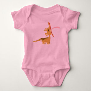 Cute Tecknad Yawning Thylacine Baby T-Shirt