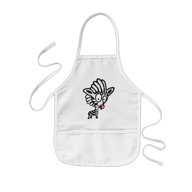 Cute Tecknad Zebra Barnförkläde (Framsidan)