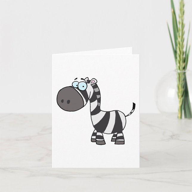 Cute Tecknad Zebra Funny Animal Character Kort (Skapare uppladdad)