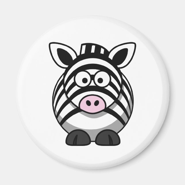 Cute Tecknad Zebra-mall Magnet (Framsidan)
