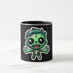 Cute, tecknad zombie mugg