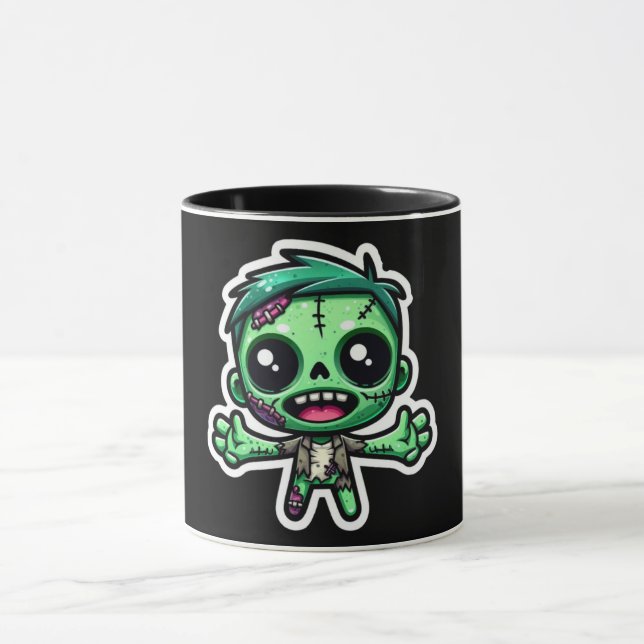 Cute, tecknad zombie mugg (Center)