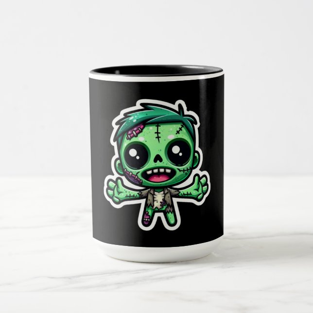 Cute, tecknad zombie mugg (Center)