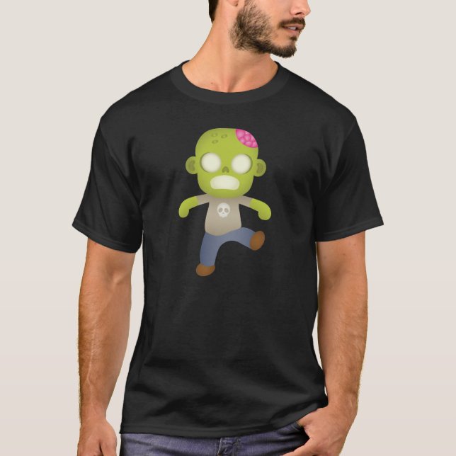 Cute Tecknad Zombie T Shirt (Framsida)