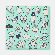 Cute Tecknade figurer Magnet