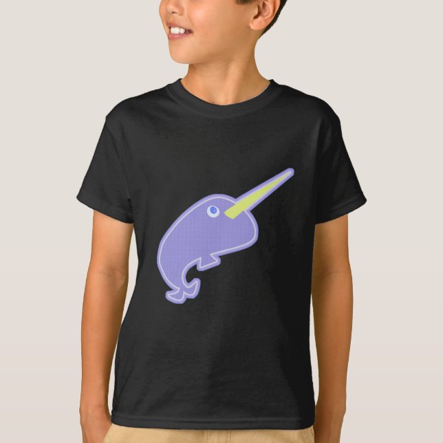Cute Tecknade figurer Narwhal Design T Shirt (Framsida)