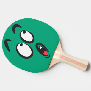 Cute-Tecknaden är fult Ansikte Pingisracket