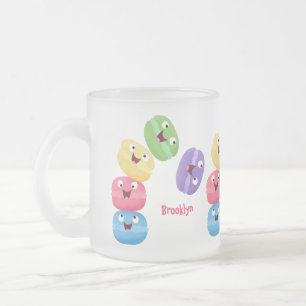 Cute-tecknaden för lustiga makaroner frostad glasmugg