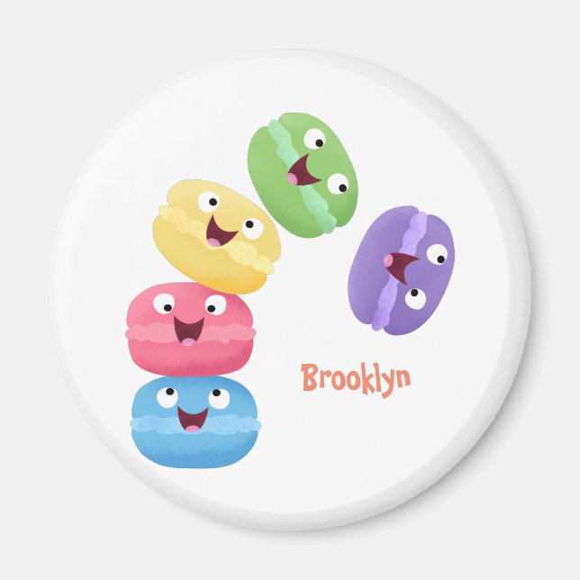 Cute-tecknaden för lustiga makaroner magnet (Framsidan)