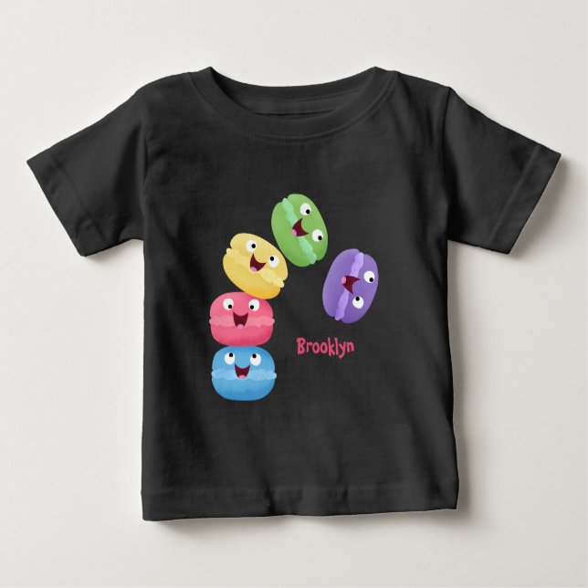 Cute-tecknaden för lustiga makaroner t shirt (Framsida)