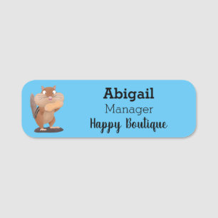 Cute-tecknaden för stora kindkinkor namnbricka