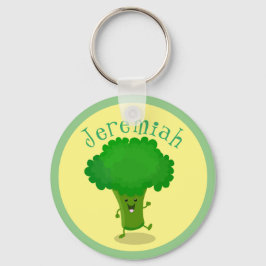 Cute-tecknaden med lustig dans broccoli nyckelring
