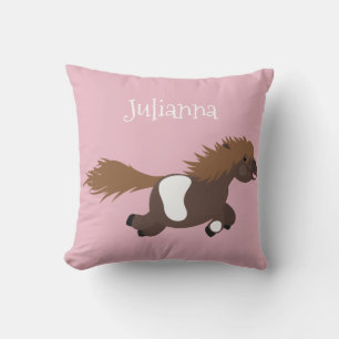 Cute-tecknaden Shetland pony Kudde