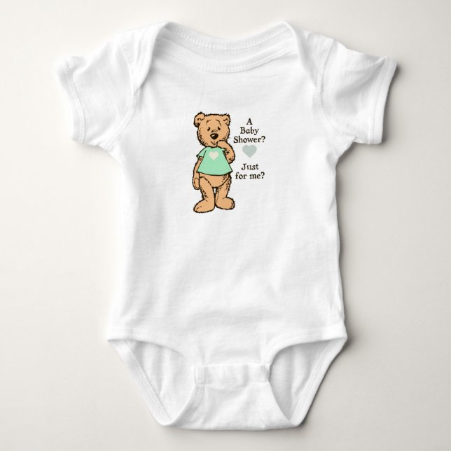 Cute Teddy Baby Shower Tee Shirt (Framsida)