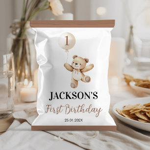 Cute Teddy Balloon Beary Birthday Chip Bag Wrapper Reklamblad