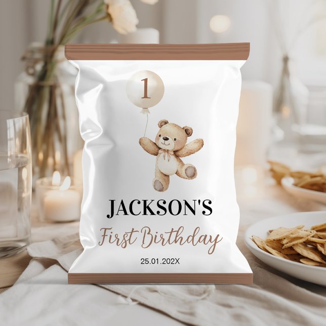 Cute Teddy Balloon Beary Birthday Chip Bag Wrapper Reklamblad (Skapare uppladdad)