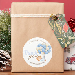 Cute Teddy Balloons Pojke Shower Tack Runt Klistermärke