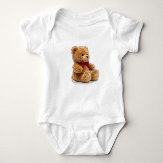 Cute Teddy Bear Art Double-Sided Graphic T-Shirt (Framsida)