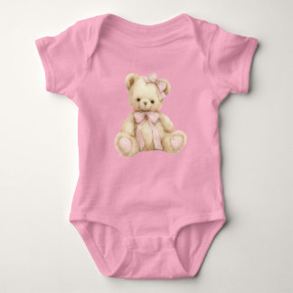 Cute Teddy Bear Baby Jersey Bodysuit T Shirt