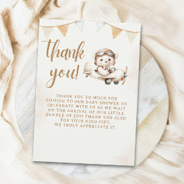 Cute Teddy Bear Baby Shower boy Tack Kort