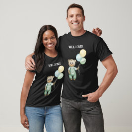cute teddy bear green background t shirt