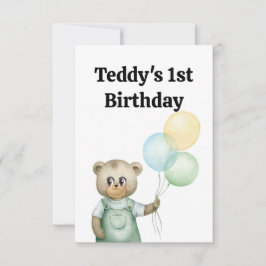 cute teddy bear green background tack kort