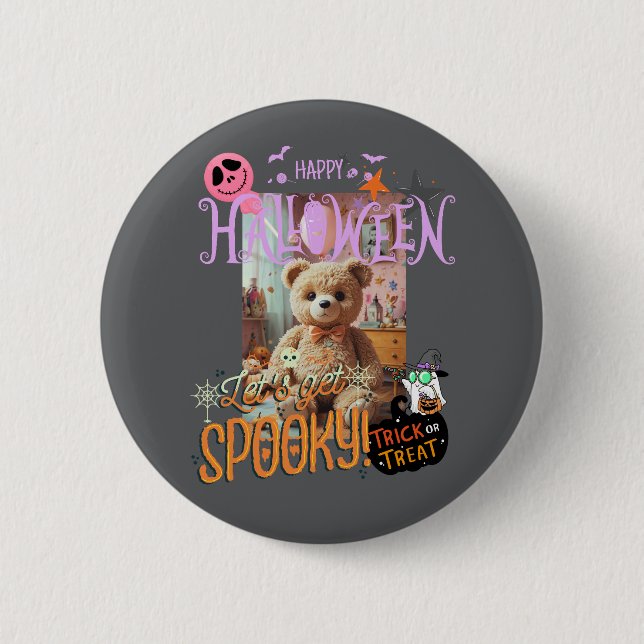 Cute teddy bear Halloween,Kawaii,Pastel,Dreamyデザイン Knapp (Framsida)