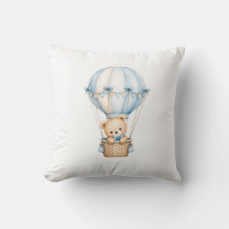 Cute Teddy Bear in Hot Air Balloon | Adorable Baby Kudde
