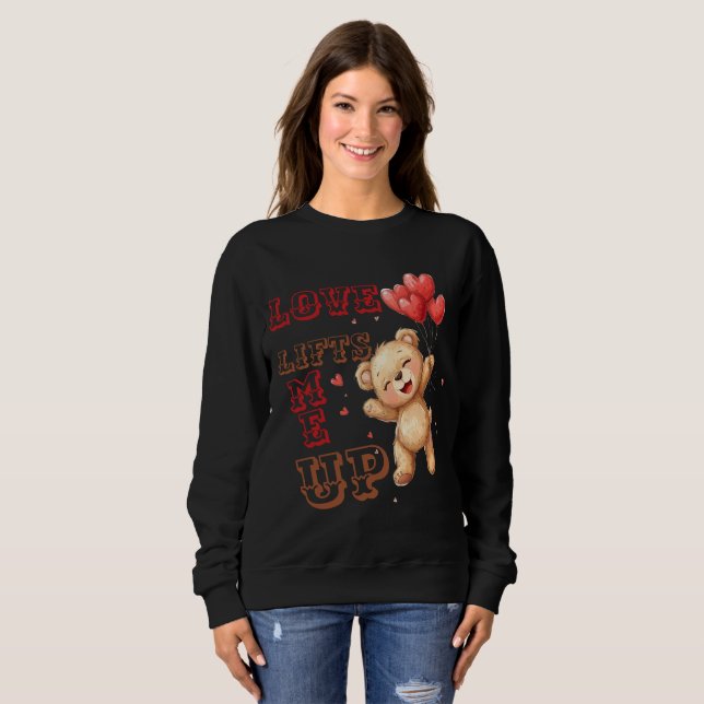 Cute Teddy Bear Love Hearts T Shirt (Hel framsida)