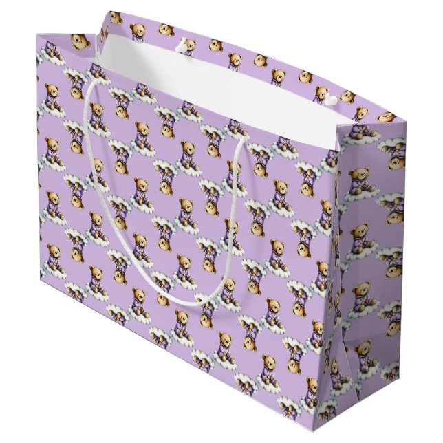 Cute Teddy Bear on a Cloud Purple PJs (Baksidan Vinklad)