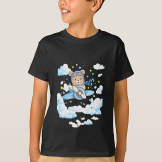 Cute Teddy Bear Pilot Airplane T Shirt