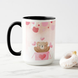 ​Cute Teddy Bear & Pink Hearts Coffee Mug Mugg