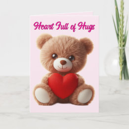 Cute Teddy Bear Valentine Helgkort