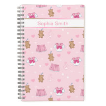 Cute Teddy Bears and Hearts Notebook