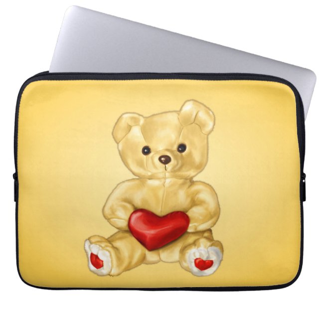 Cute Teddy Hypnotist Kids Laptop Fodral (Framsidan)