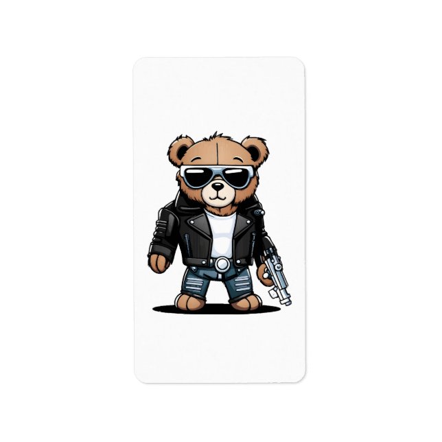 Cute Teddy Memys Adressetikett (Framsidan)